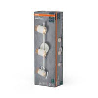 Lámpara de techo OSRAM LED Spot Stamp 3xGU10 blanca y madera