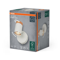 Aplique de pared OSRAM LED Spot Stamp 1xGU10 blanco y madera
