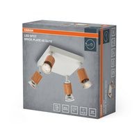 Lámpara de techo OSRAM LED Spot Brick 4xGU10 blanco y madera