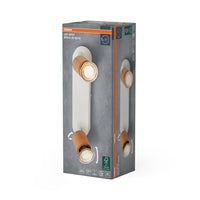 Lámpara de techo OSRAM LED Spot Brick 2xGU10 blanco y madera