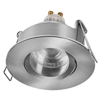 Foco empotrable inteligente LED OSRAM Matter SMART+ para baño GU10 IP65 orientable 4,7W RGBW níquel satinado Ø68 mm