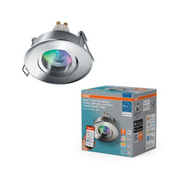 OSRAM Matter SMART+ LED smarter Einbauspot Bad GU10 IP65 schwenkbar 4.7W RGBW Chrom ⌀68 mm