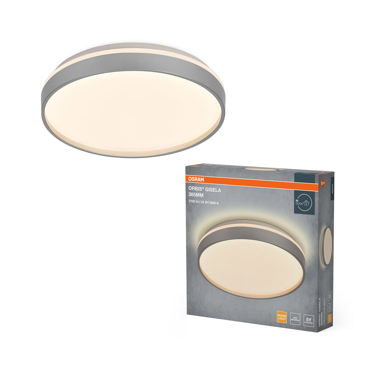 OSRAM Orbis Gisela 385 mm 24W 830 Plata