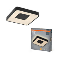 OSRAM Orbis Piana Blanco cálido, 380 x 380 mm, 24 W, 3000 K, blanco cálido, regulable con Click, negro