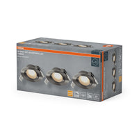 Conjunto de focos empotrables OSRAM LED Spot Recess DIM 4,9 W 120° Níquel satinado ⌀75 mm