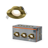 OSRAM LED Spot Recess Einbaustrahler Set CCT schwenkbar 4.9W 120° Grünmessing ⌀75 mm