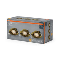Conjunto de focos empotrables OSRAM LED Spot Recess Simple DIM 4,9 W 40° Latón verde ⌀75 mm
