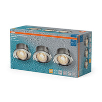 Foco empotrable LED OSRAM para baño, DIM IP44, giratorio, 4,9 W, 36°, cromado, Ø68 mm