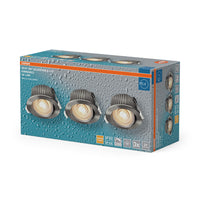 OSRAM LED Spot Recess Bad Einbaustrahler Set DIM IP44 schwenkbar 4.9W 36° Satin-Nickel ⌀68 mm