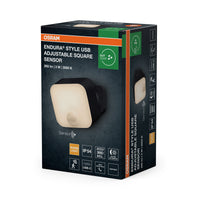 OSRAM ENDURA® Style USB Lámpara de pared exterior recargable 3W Square Sensor IP54 Gris oscuro