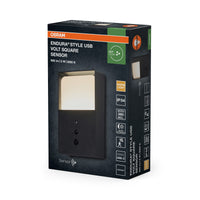 OSRAM ENDURA® Style USB Lámpara de pared exterior recargable 5 W Sensor IP54 Gris oscuro