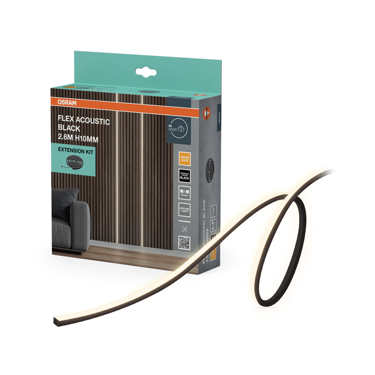 OSRAM Flex Acoustic Schwarz H10 mm 830 Erweiterungsset