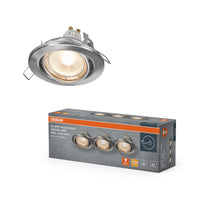 Foco empotrable LED OSRAM Spot Recess GU10 giratorio de 4,5 W, níquel satinado, 68 mm de diámetro
