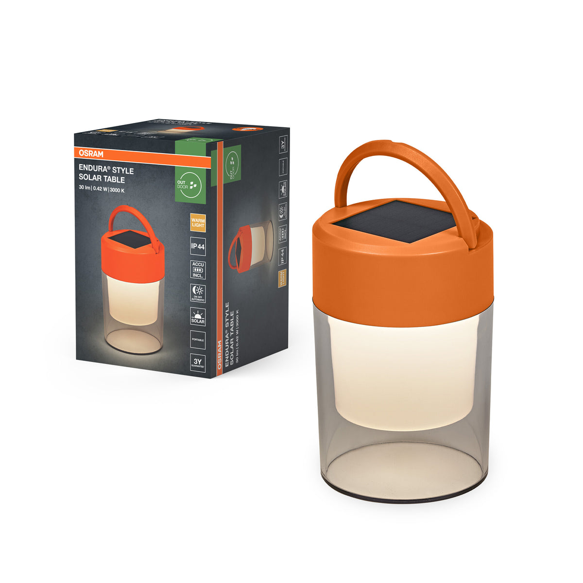 Lámpara de mesa solar OSRAM ENDURA® Style IP44 3000K naranja