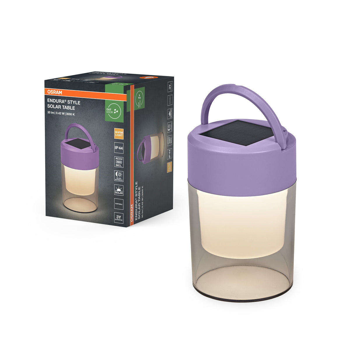 Lámpara de mesa solar OSRAM ENDURA® Style IP44 púrpura