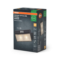 Lámpara de pared exterior recargable USB OSRAM ENDURA® Style 2,1 W con sensor ascendente-descendente IP44 gris oscuro