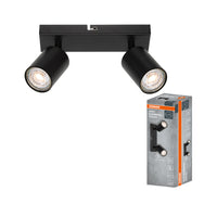 OSRAM 2-Punkt LED Spot ELEMENTAL Black, Leuchte, 2xGU10, Schwarz, 21 x 13,8 x 6,5 cm