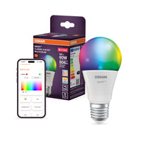 OSRAM SMART+ ZIGBEE Classic Multicolor en forma de A, bombilla LED, mate, 9 W, 806 lm, de 2700 a 6500 K, Wi-Fi, compatible con altavoces inteligentes, regulable