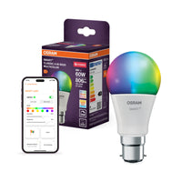 OSRAM SMART+ ZIGBEE Classic Multicolor en forma de A, bombilla LED, mate, 9 W, 806 lm, de 2700 a 6500 K, Wi-Fi, compatible con altavoces inteligentes, regulable