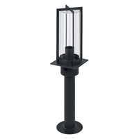 Lámpara de paso OSRAM, gris oscuro, E27, 50 cm, IP44, cubierta de cristal, sensor de movimiento PIR, 220–240 V, 0-40 W, 25 000 h de vida útil, IK03