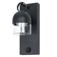 OSRAM Außenwandleuchte, Dark Grey, 6,5 W, 400 lm, 3000 K, 110° Abstrahlwinkel, IP65, 50. 000 h Lebensdauer, PIR‑Bewegungsmelder, Glas, Aluminium