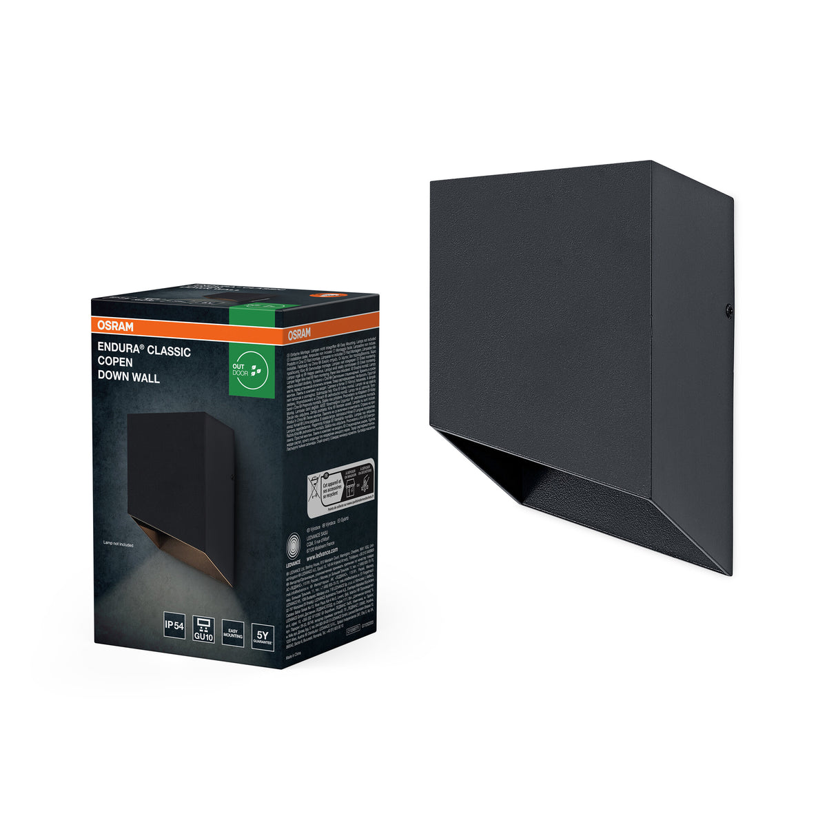OSRAM ENDURA® Classic Copen Down Außenwandleuchte GU10 IP54 Dunkelgrau