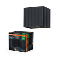 Lámpara de pared para exterior OSRAM ENDURA® Style Striped Cube, orientable hacia arriba y hacia abajo, 10 W, 3000 K, IP65, gris oscuro