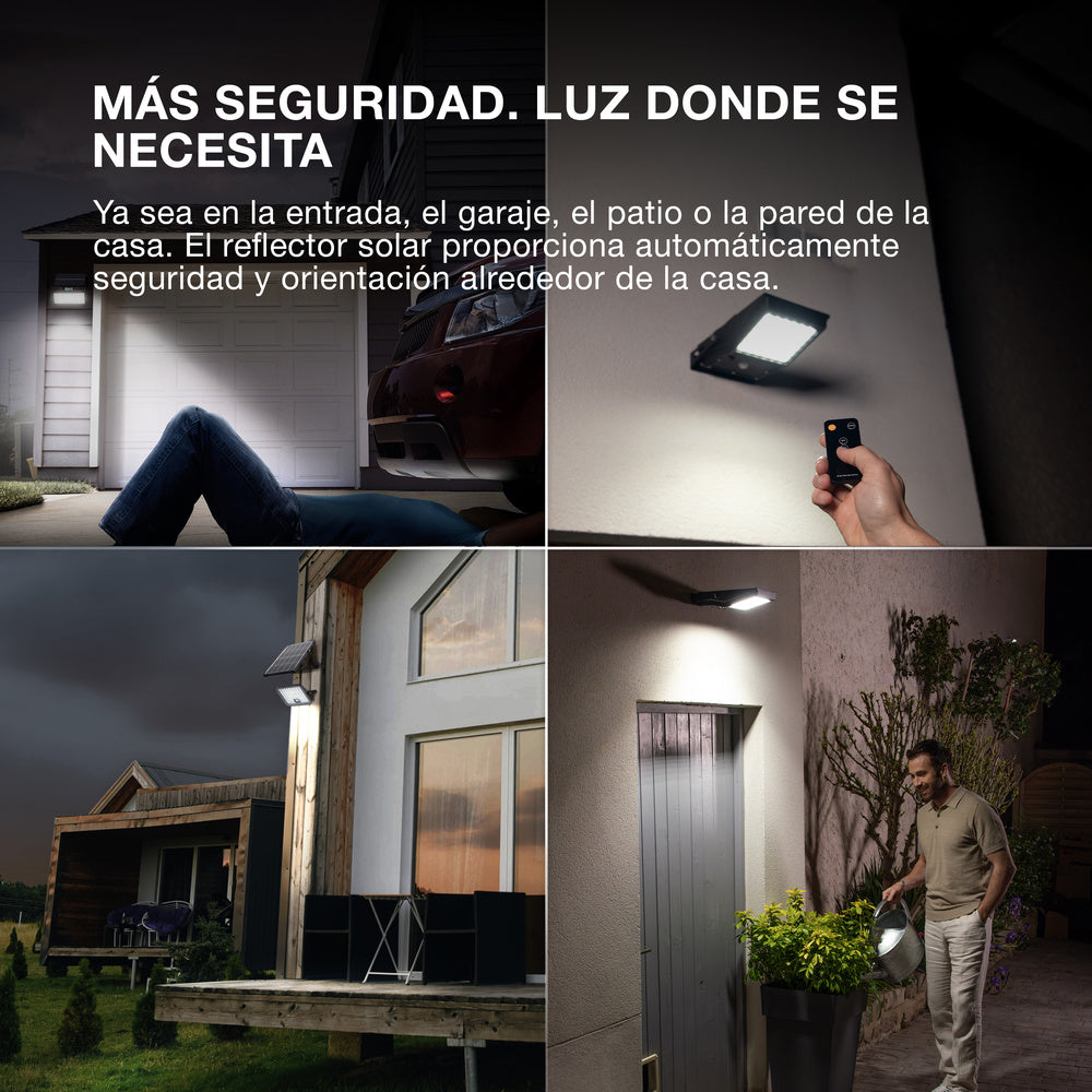 OSRAM ENDURA LED-Flutlicht Flood Solar, 10W, solarbetrieben, eingebauter Sensor, kaltweißes Licht, Fernbedienung, lange Batterielaufzeit bis zu vier Stunden bei voller Helligkeit, Schutzklasse IP65