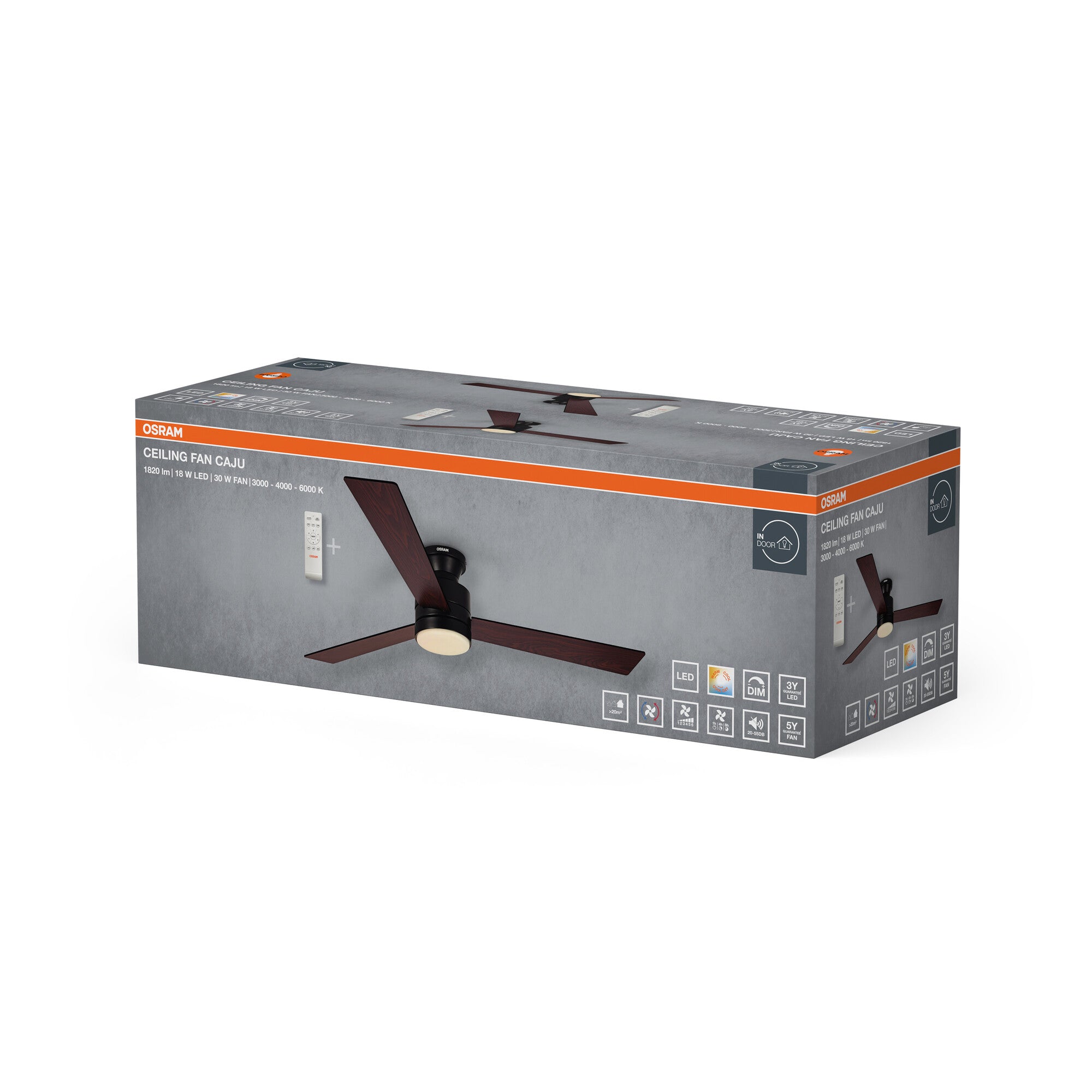 Ventilador de techo Caju 1320 mm, 48 W, CCT