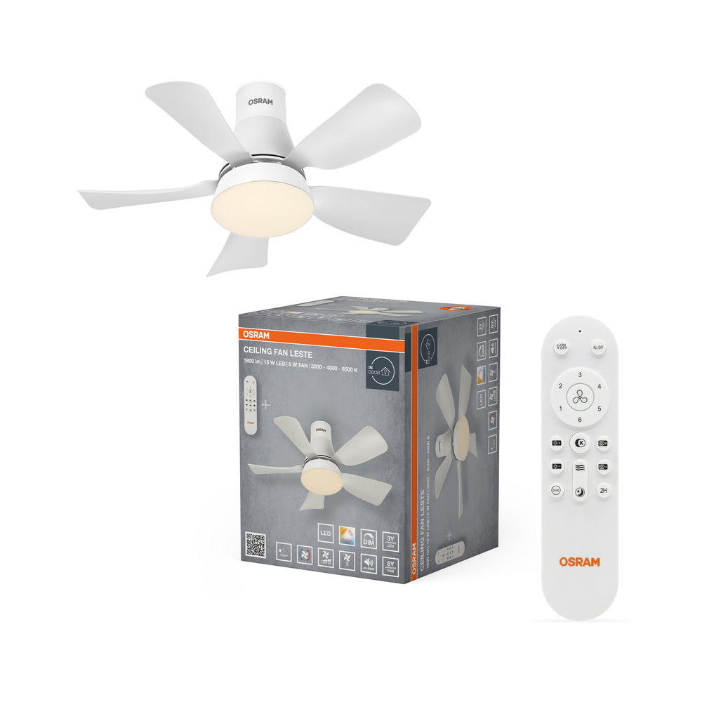 Ventilador de techo LED OSRAM Leste 445 mm 21 W CCT