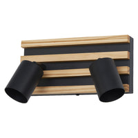 OSRAM LED Spot Acoustic Negro/acabado en madera, acero y madera de pino, 220-240 V, GU10, conexión por pinzas, 3 polos (L, N, PE)