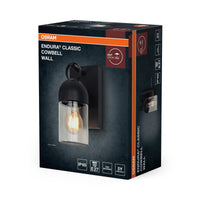 Lámpara de pared para exterior OSRAM, gris oscuro, casquillo E27, IP65, carcasa de aluminio, cubierta de cristal, 0…40 W, vida útil de 25 000 h, accesorios de montaje incluidos