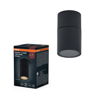 Lámpara de pared para exterior OSRAM, GU10, gris oscuro, cristal, IP54, 103 mm, 0-5 W, 1 bombilla, 25 000 h de vida útil, IK06, clase de protección II, accesorios de montaje incluidos