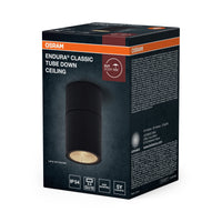 Lámpara de pared para exterior OSRAM, GU10, gris oscuro, cristal, IP54, 103 mm, 0-5 W, 1 bombilla, 25 000 h de vida útil, IK06, clase de protección II, accesorios de montaje incluidos
