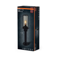 Lámpara de paso OSRAM, gris oscuro, E27, 50 cm, IP44, cubierta de cristal, sensor de movimiento PIR, 220–240 V, 0-40 W, 25 000 h de vida útil, IK03