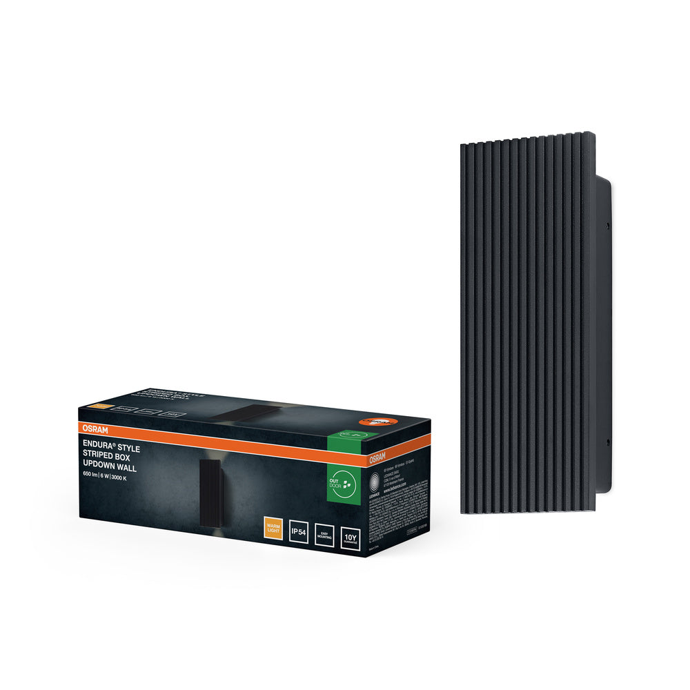 Lámpara de pared para exterior OSRAM ENDURA® Style Striped Box Up-Down 6 W 3000 K IP54 gris oscuro