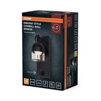 OSRAM Außenwandleuchte, Dark Grey, 6,5 W, 400 lm, 3000 K, 110° Abstrahlwinkel, IP65, 50. 000 h Lebensdauer, PIR‑Bewegungsmelder, Glas, Aluminium