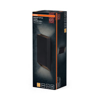 Lámpara de pared para exterior OSRAM, color gris oscuro, 10 W, 3000 K, 690 lm, ángulo de haz de 220°, IP54, 50 000 h de vida útil, difusor de cristal