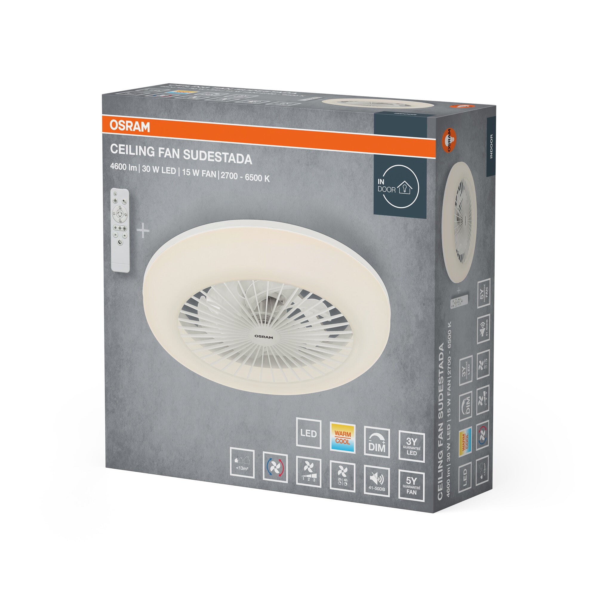 Ventilador de techo Sudestada 450 mm, 45 W, CCT