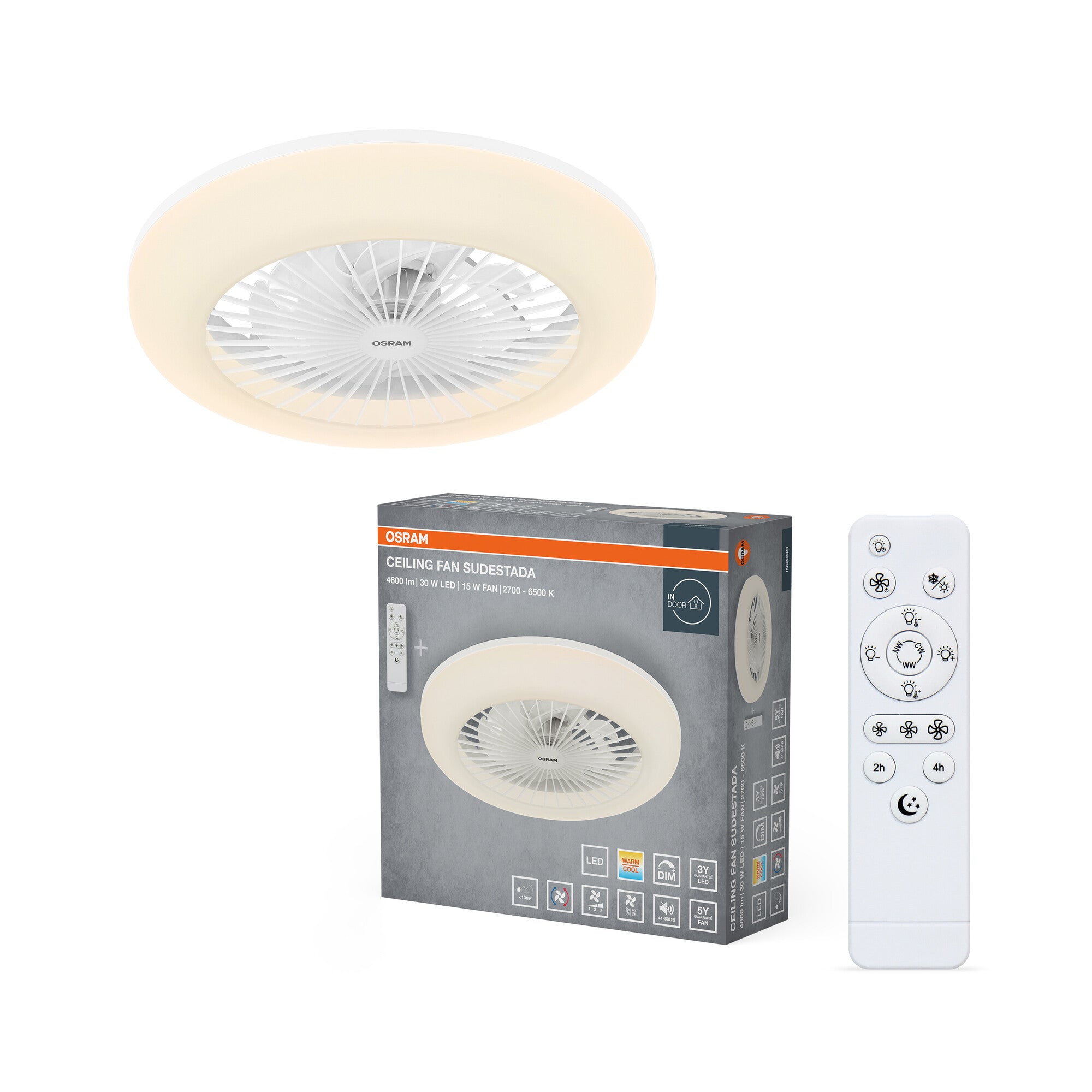 Ventilador de techo Sudestada 450 mm, 45 W, CCT