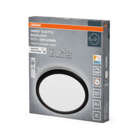 Lámpara de techo OSRAM ORBIS EASYFIX LED con retroiluminación, 22 cm, 14 W, CCT + DIM, mando a distancia, negra