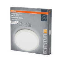 Lámpara de techo OSRAM ORBIS EASYFIX LED con retroiluminación, 22 cm, 14 W, blanco cálido, regulable, color blanco