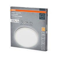 Lámpara de techo OSRAM ORBIS EASYFIX con retroiluminación LED, 42 cm, 22 W, regulable, blanco cálido, IP54, color blanco