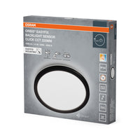 Lámpara de techo OSRAM ORBIS EASYFIX LED con retroiluminación, 22 cm, 14 W, Click CCT, IP54, con sensor, negra