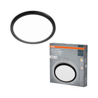 Lámpara de techo OSRAM ORBIS EASYFIX LED con retroiluminación, 22 cm, 14 W, Click CCT, IP54, con sensor, negra