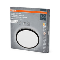 Lámpara de techo con retroiluminación LED OSRAM ORBIS EASYFIX, 29,3 cm, 18 W, 3Step Click, sensor CCT, IP54, negra