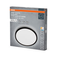 Lámpara de techo OSRAM ORBIS EASYFIX LED con retroiluminación, 29,3 cm, 18 W, 3Step Click, CCT, IP54, negra