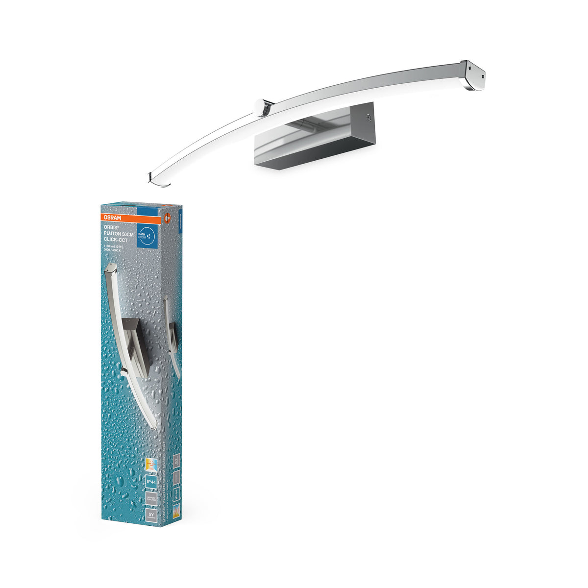 OSRAM Leuchte Chrome, 3000 K / 4000 K, Warmweiß, 800 lm, 12 W, Aluminium, 120° Abstrahlwinkel, 30.000 h Lebensdauer