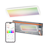 OSRAM Matter SMART+ PLANON SLIM EASYFIX Lámpara de techo con panel LED de retroiluminación 58 x 20 cm RGBTW DIM IP54, blanca