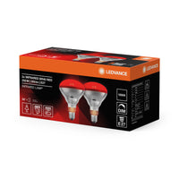 LEDVANCE Lámpara de infrarrojos, lámpara de calor 1200 K, 250 W, 12,5 cm de diámetro, vidrio, ángulo de haz de 50°, vida útil de 5.000 h, 240 V, E27, IP20